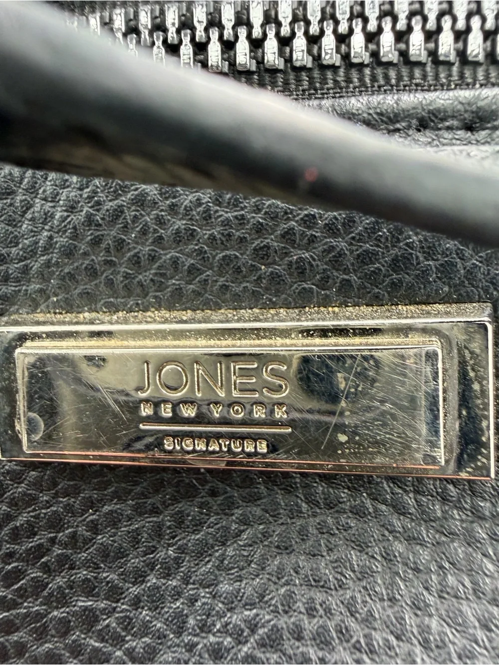 Jones New York Signature Black Pebbled Faux‎ Leather Crossbody Purse